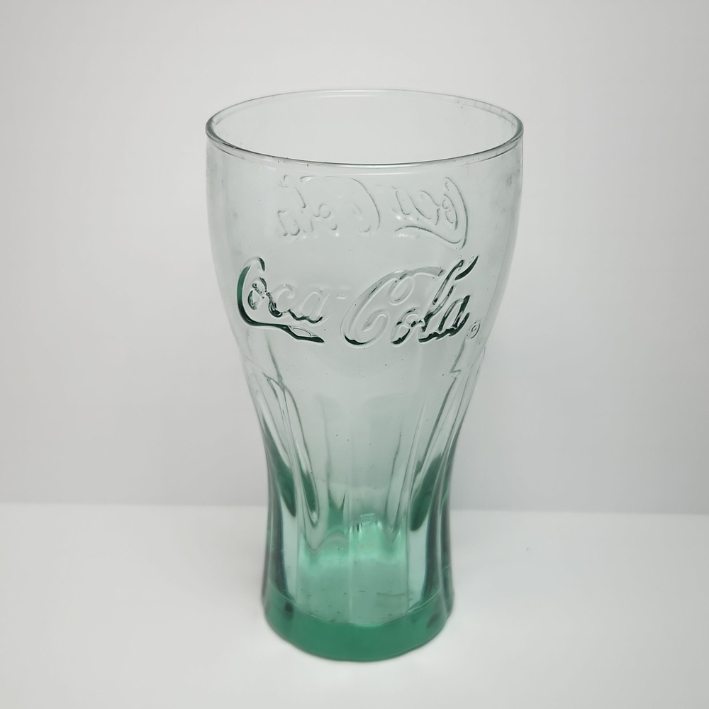 Vintage Coca-Cola Embossed Clear On Top Green on Bottom Glass